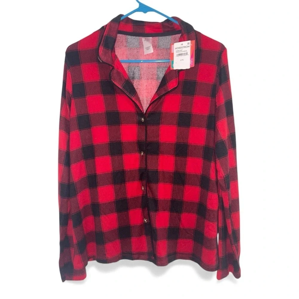 Red Buffalo Check Pajama Top Longsleeve Soft NWT